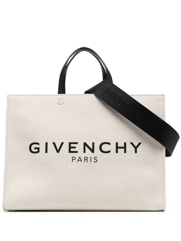 G Logo Canvas Medium Tote Bag Beige - GIVENCHY - BALAAN 2