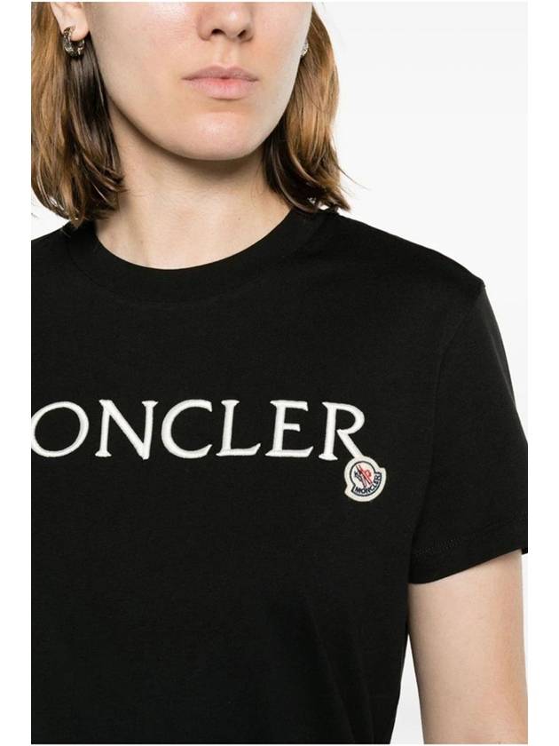 Moncler Women s Chest Logo Short Sleeve T Shirt Black 8C00006 829HP 999 - MONCLER - BALAAN 3