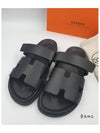 Hermes Chypre H Logo Calfskin Sandals Black - HERMES - BALAAN 2