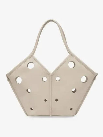 Mini Calella Perforated Cut Out Tote Bag Cream - HEREU - BALAAN 1