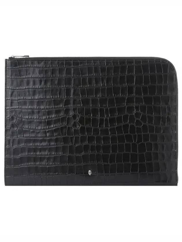 Crocker detail zipper clutch black 550852 DZTFY 1000 1212496 - ALEXANDER MCQUEEN - BALAAN 1