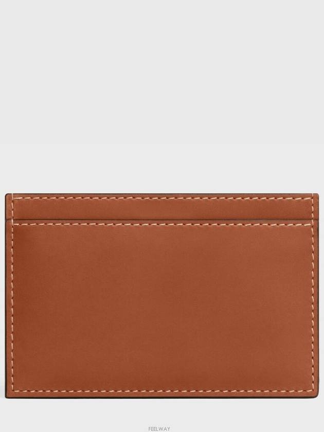 Triomphe card holder natural calfskin embossed tan - CELINE - BALAAN 4