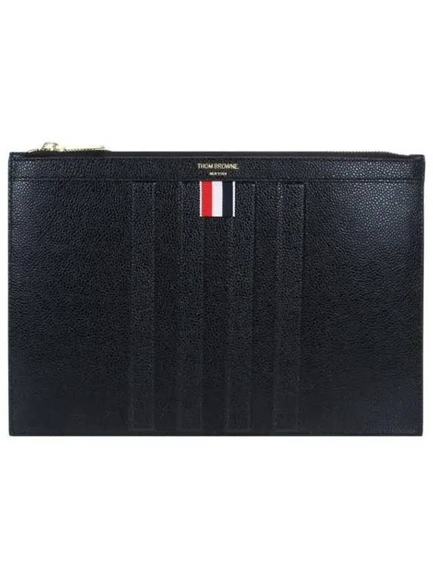 Debossed Pebble Clutch Bag Black - THOM BROWNE - BALAAN 2