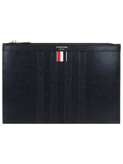 Debossed Pebble Clutch Bag Black - THOM BROWNE - BALAAN 2