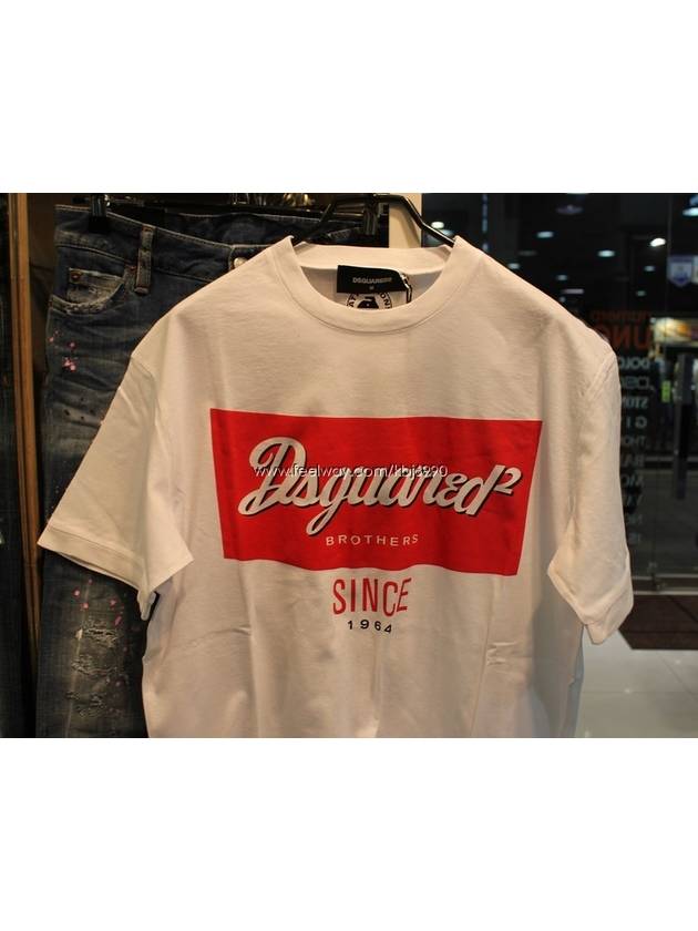 Printed Cotton Short Sleeve T-Shirt White - DSQUARED2 - BALAAN 4