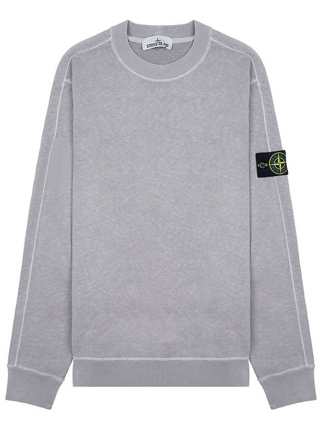 Garment Dyed Malfile Crewneck Sweatshirt Grey Heather - STONE ISLAND - BALAAN 11