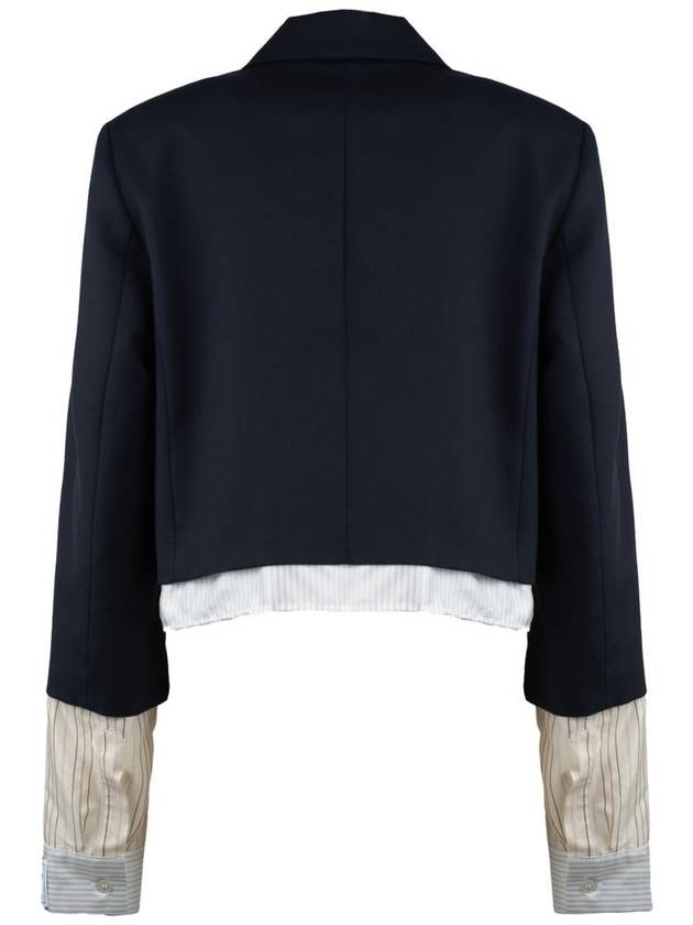 Erika Cavallini Midnight Blue Jacket In Cool Wool - ERIKA CAVALLINI - BALAAN 2