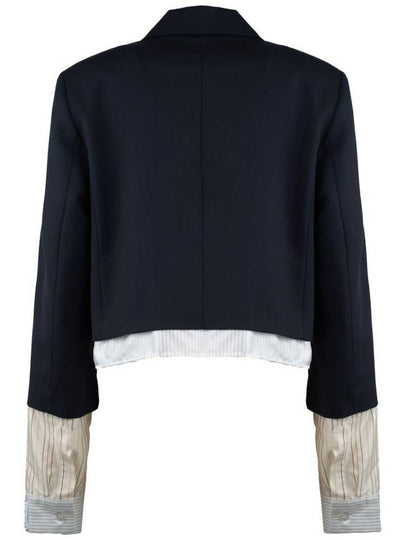 Erika Cavallini Midnight Blue Jacket In Cool Wool - ERIKA CAVALLINI - BALAAN 2