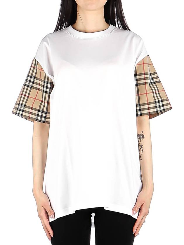 Vintage Check Sleeve Short Sleeve T-Shirt White - BURBERRY - BALAAN 2