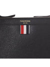 Logo 4 Bar Leather Clutch Bag Black - THOM BROWNE - BALAAN 6