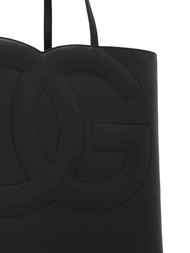 DG Logo Leather Tote Bag Black - DOLCE&GABBANA - BALAAN 4