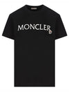 8C00016 829HP 999 Lettering Logo Round Short Sleeve T shirt Black Women TJ - MONCLER - BALAAN 1