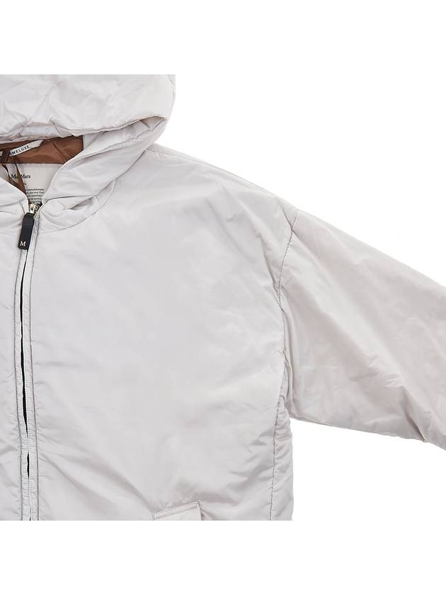 Women's GreenT Technical Canvas Zipper Hooded Jacket White - MAX MARA - BALAAN.