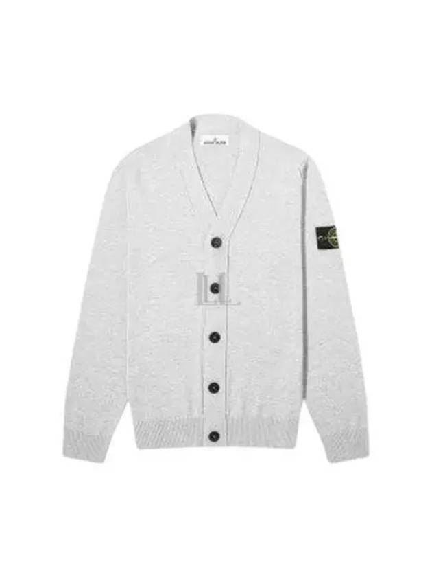 Logo Patch Cardigan Dark Grey - STONE ISLAND - BALAAN 2