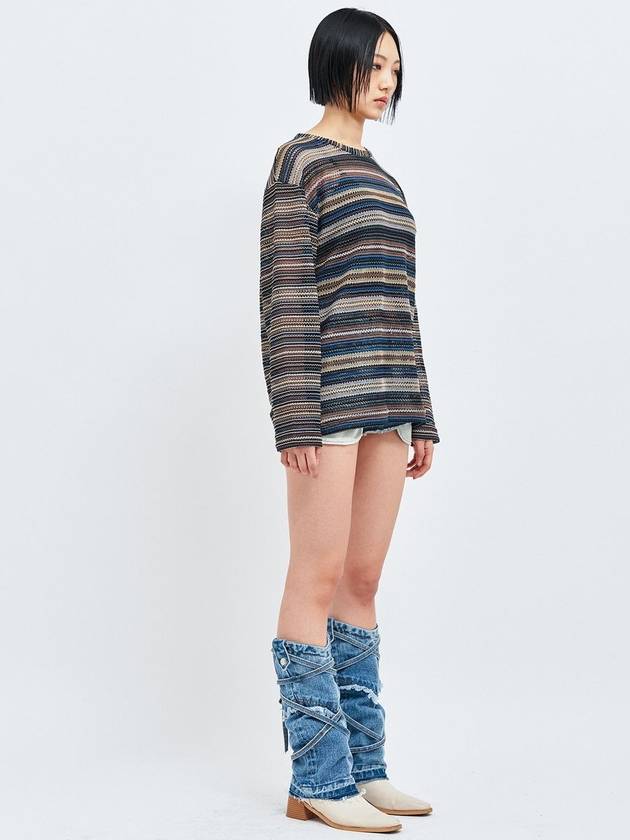 Seawear seethrough craft oversized knit pullover blue - C WEAR BY THE GENIUS - BALAAN 4