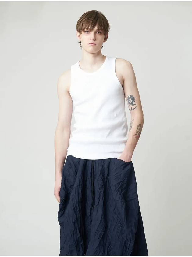 Ribbed Sleeveless White - ATHPLATFORM - BALAAN 1