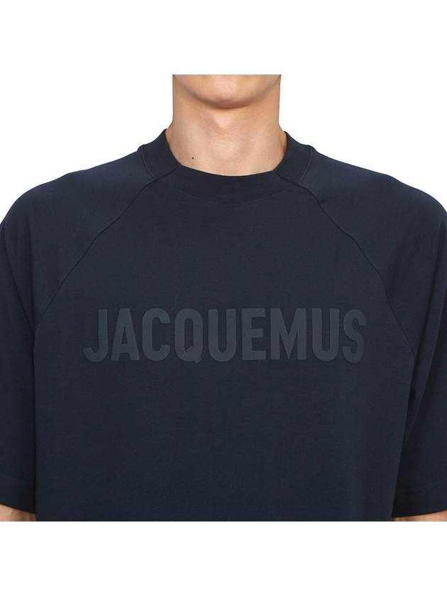 Le Typo Cotton Short Sleeve T-shirt Navy - JACQUEMUS - BALAAN 8