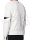 Men's Milan Stitch Armband Crew Neck Knit Top White - THOM BROWNE - BALAAN 9