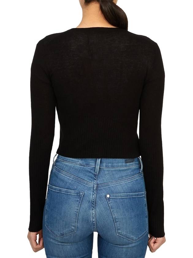 Feriale Crew Neck Crop Cardigan Black - MAX MARA - BALAAN 5