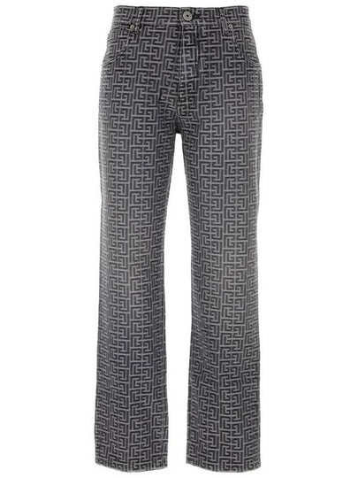 All Over Monogram Jacquard Denim Jeans Black - BALMAIN - BALAAN 2