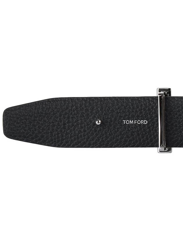 Silver Hardware T Logo Reversible Leather Belt Brown - TOM FORD - BALAAN 7