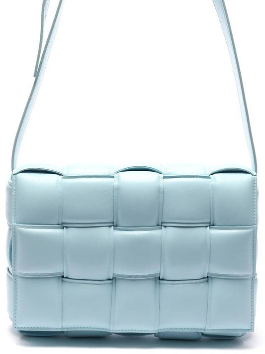 Gold Padded Cassette Cross Bag Pale Blue - BOTTEGA VENETA - BALAAN.