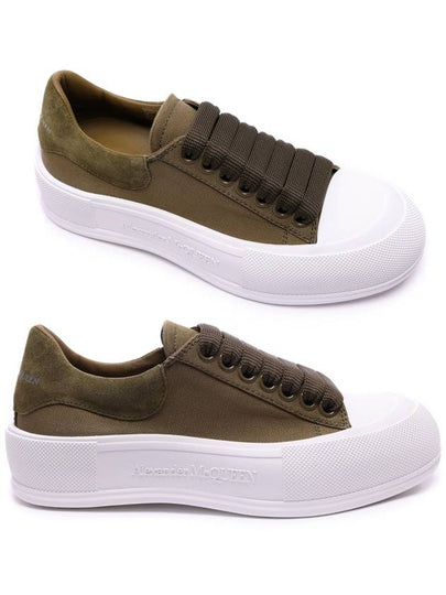 Deck Plimsol Lace Up Low Top Sneakers Khaki - ALEXANDER MCQUEEN - BALAAN 2