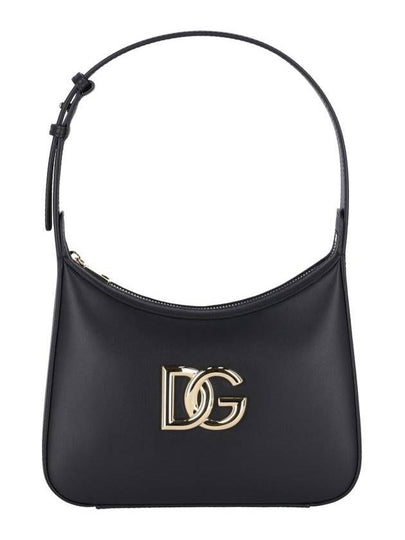 DG Logo Adjustable Strap Calfskin Shoulder Bag Black - DOLCE&GABBANA - BALAAN 2