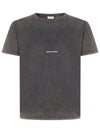 Destroyed Archive Logo Print Short Sleeve T-Shirt Black - SAINT LAURENT - BALAAN 2