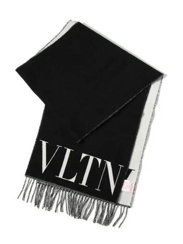 VLTN Logo 4Y2ER033 PTX 0NI Wool Muffler Scarf 1006334 - VALENTINO - BALAAN 1