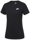 Women's NSW Club Short Sleeve T-Shirt Black - NIKE - BALAAN 5