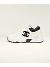 CC Logo Leather Low Top Sneakers White - CHANEL - BALAAN 5