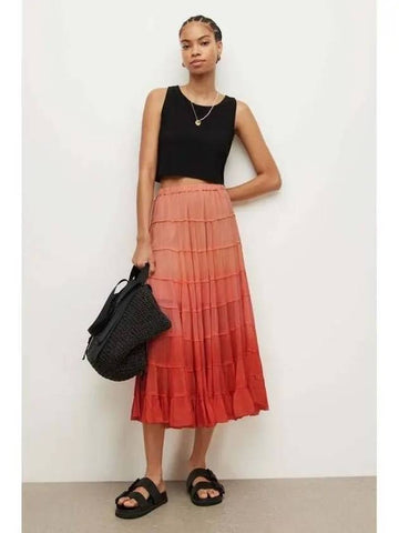 Eva Ombre Skirt WS063W 7610 Vivid Orange - ALLSAINTS - BALAAN 1