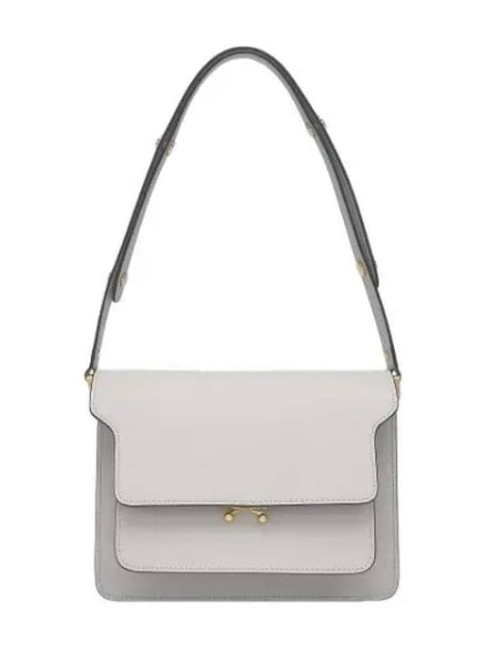 Medium Saffiano Trunk Shoulder Bag Pelican - MARNI - BALAAN 1