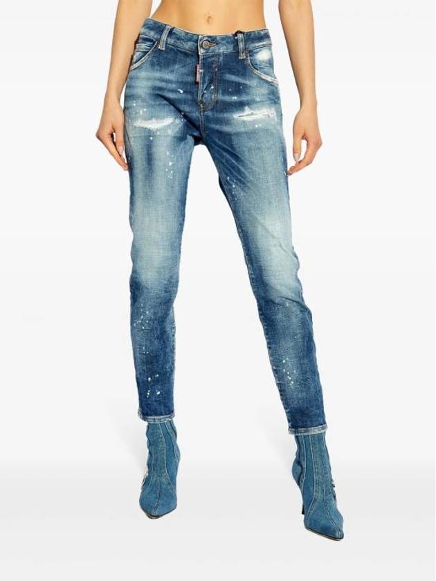 Medium Heritage Rammendo Wash Cool Girl Jeans Blue - DSQUARED2 - BALAAN 4