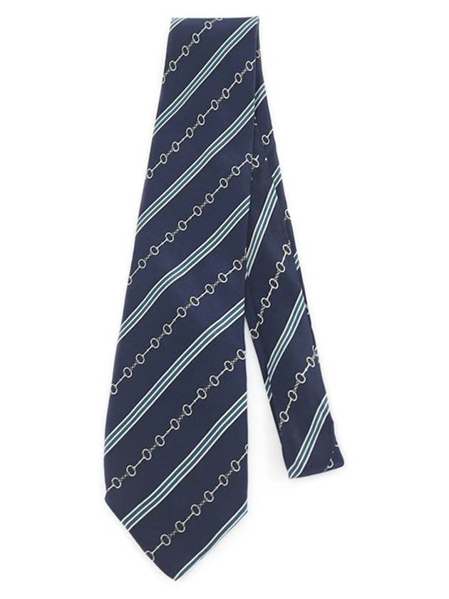 100 silk navy striped pattern tie - CELINE - BALAAN 3