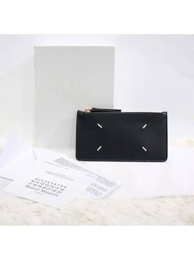 Signature Stitch Zipper Card Wallet Black - MAISON MARGIELA - BALAAN 8