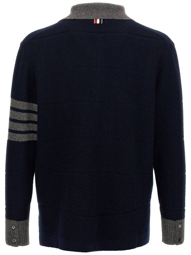 4-bar Striped Knit Top Navy - THOM BROWNE - BALAAN 3