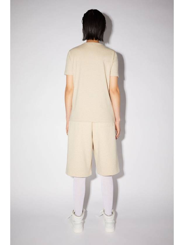 Face Patch Short Sleeve T-Shirt Beige - ACNE STUDIOS - BALAAN 3