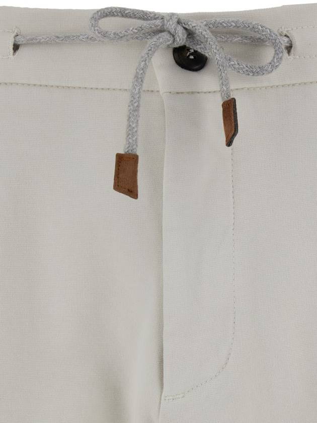 White Jogger Pants With Drawstring In Stretch Cotton Man - ELEVENTY MILANO - BALAAN 3