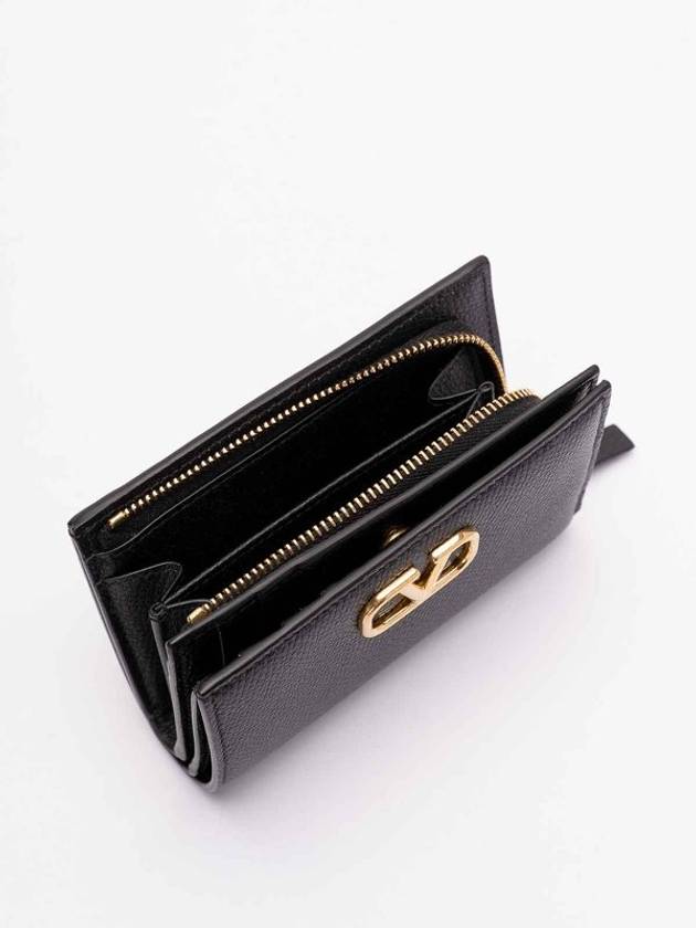 Garavani V Logo Signature Half Wallet Black - VALENTINO - BALAAN 5