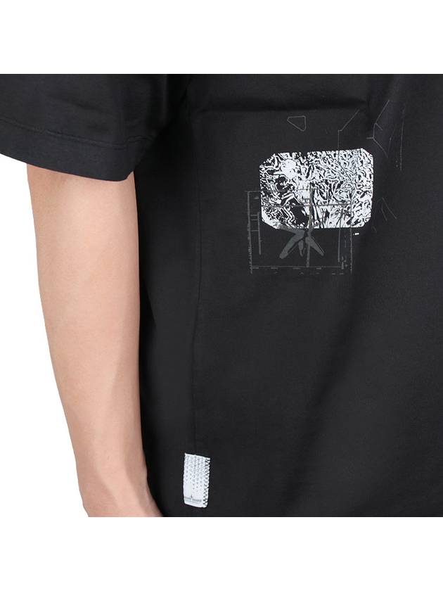 Graphic Print Short Sleeve T-shirt Black - STONE ISLAND - BALAAN 8