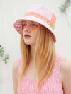 Gingham Check Bucket Hat Pink - BROWN HAT - BALAAN 1