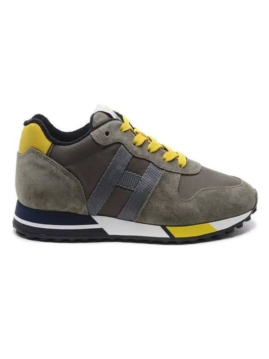 Yellow Tab Suede Low Top Sneakers Grey - HOGAN - BALAAN 1