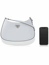 Triangular Logo Cleo Brushed Leather Shoulder Bag White - PRADA - 7