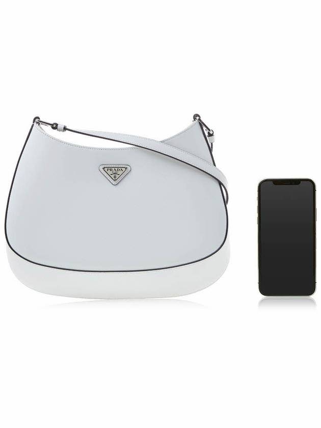 Triangular Logo Cleo Brushed Leather Shoulder Bag White - PRADA - 7