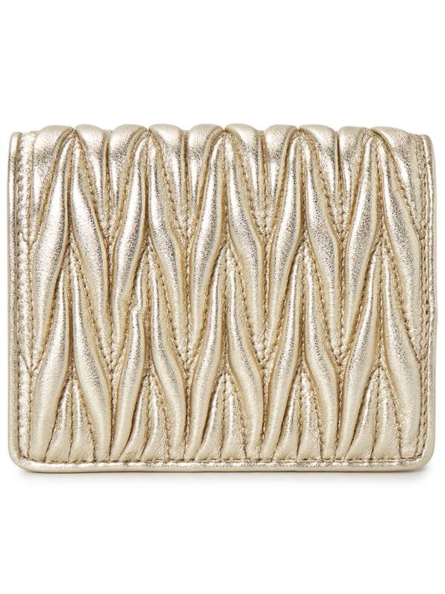 Matelasse Leather Half Wallet Gold - MIU MIU - BALAAN 3