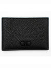 Gancini Logo Leather Card Wallet Black - SALVATORE FERRAGAMO - BALAAN 2