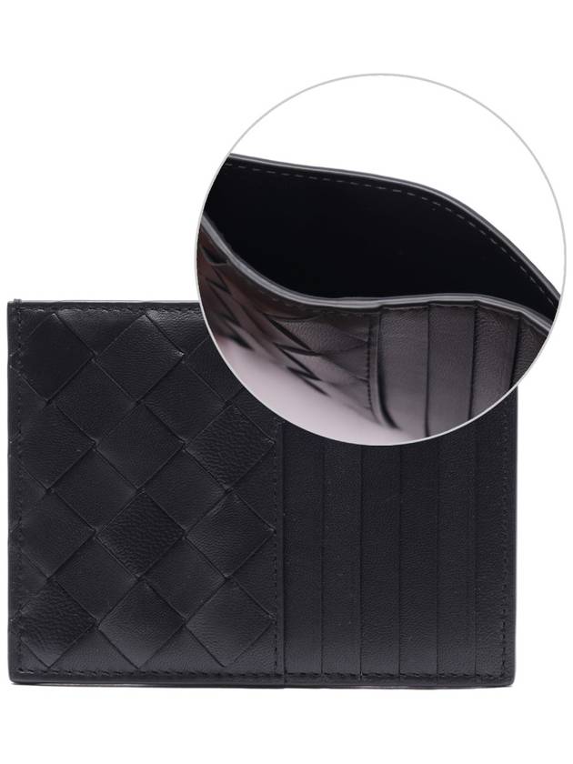 Intrecciato Leather Card Wallet Black - BOTTEGA VENETA - BALAAN 3