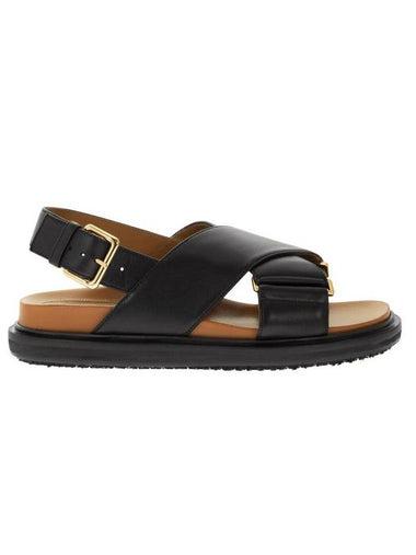 Fussbet Cross Sandals Black - MARNI - BALAAN 1